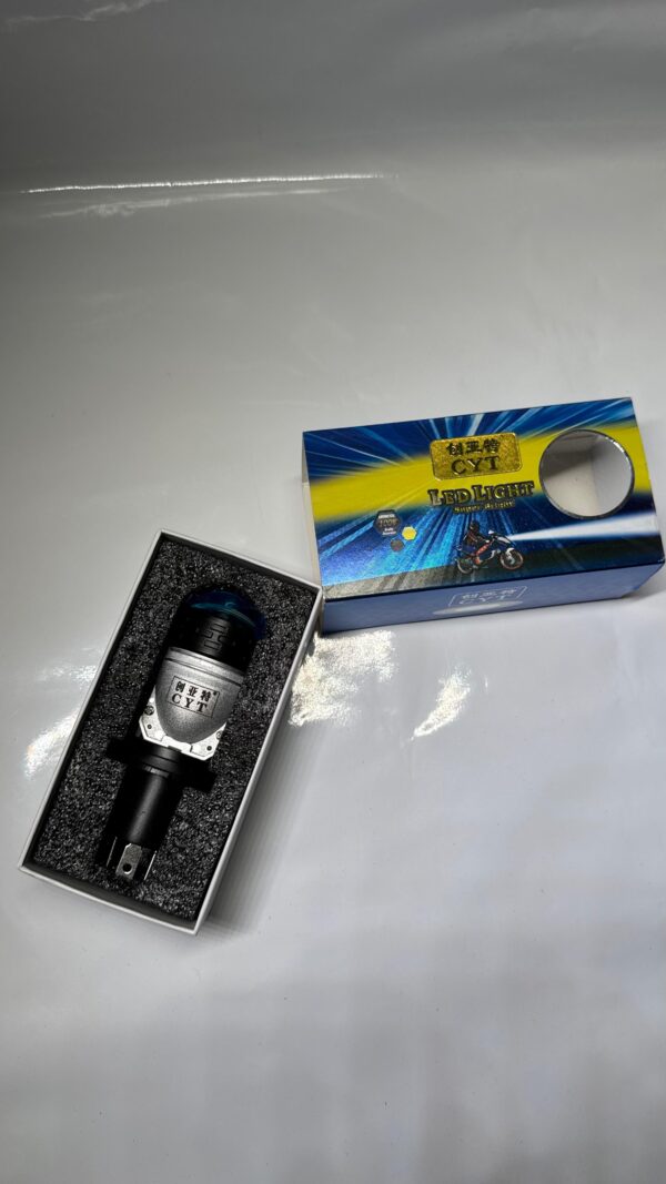 CYT 120W H4 LED Projector Headlight Bulb – (White, for Bike & Car | All-Weather Fog Light